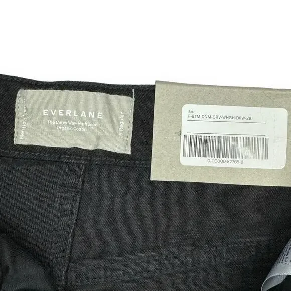 Everlane Womens The Curvy Way High Straight Leg Jean Size 29 Black